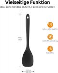U-taste silikoninė mentelė: 315 C kar&scaron;čiui atsparus lankstus vientisas kepimo &scaron;auk&scaron;tas, nelimpantis te&scaron;los grandiklis su plačia semtuvėlio forma apverčiamam mai&scaron;ymui, gramdymui, lankstymui, patiekimui (juoda)