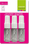 Vaessen Creative pur&scaron;kimo buteliukai / 10 ml / 8 x 2.4 x 2.2 cm / plastikiniai / skaidrūs (3 vnt.)