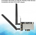 Belaidžio tinklo adapterio plok&scaron;tė, pci-e į pci-e ac belaidžio tinklo wifi adapterio plok&scaron;tė su plačiu palaikymu, bluetooth keitikliui