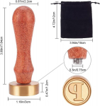 Chgcraft apvalus raidės p ledo antspaudas ledo baro gėrimų antspaudas su kriau&scaron;ės formos medine rankena ir stačiakampėmis velvetinėmis ki&scaron;enėmis kokteilių ledo gėrimams gaminti viskiui mojito, 3 x 1 cm