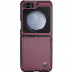 &bdquo;CaseMe&ldquo; Leather plastikinis dėklas - bordo (Galaxy Flip6)