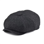 Vyri&scaron;ka plok&scaron;čia kepurė "Newsboy Cap Tweed Cabbie Peaky Blinders Baker Boy Hat