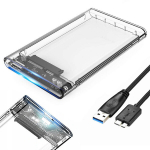 I&scaron;orinio kietojo disko dėklas Kietojo disko korpusas HDD 2.5" SATA, skaidrus