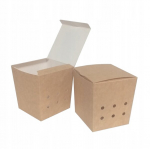 Puodeliai su dangteliu ir skylutėmis 9 x 9 x 10 cm 100 vnt., Puodeliai su dangteliu ir skylutėmis 9 x 9 x 10 cm 100 vnt.