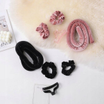 Sister Young Lisa Ritinėlių rinkinys plaukams: 1 ritinėlis, 2 scrunchie, 1 klipsas, rožinė