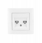 Dvigubas Rj45 kompiuterinis lizdas internetui, baltas Wesa Lc-41