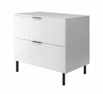 Vonios spintelė su stalvir&scaron;iu, stovint, balta FLOW 80 cm