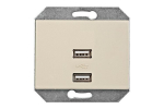 Įleidžiamas lizdas Vilma su 2xUSB DC 5V 3,4A, be rėmelio, smėlio spalvos