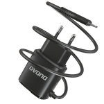 Dvigubas USB įkroviklis su Lightning kabeliu 12W, juodas