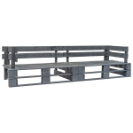 Dvivietė sodo sofa i&scaron; palečių, pilka