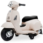 Vienvietis vaiki&scaron;kas elektrinis motoroleris Vespa, baltas