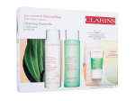 Veido valymo rinkinys mi&scaron;riai ir riebiai odai Clarins: Kreminis valomasis pienelis, 200 ml + Valomasis tonizuojantis losjonas, 200 ml + veido &scaron;veitiklis, 15 ml