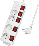Logilink prailgintuvas su 4 lizdais, 1.5m, baltas
