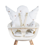 Universalus maitinimo kėdutės įdėklas Childhome Angel jersey hearts, white