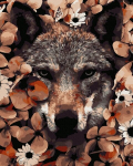 Tapyba pagal skaičius Oh Art! Wolf in the leaves, 40x50 cm