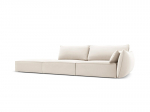 Velvet sofa Vanda (kairinė), 4 sėdimos vietos, &scaron;v. smėlio sp.