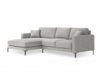 Kairinė kampinė sofa Venus, 4 sėdimos vietos, &scaron;viesiai pilka