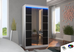 Spinta ADRK Furniture su LED ap&scaron;vietimu Genua 120, juoda/balta