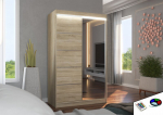 Spinta ADRK Furniture su LED ap&scaron;vietimu Nicea 120, smėlio