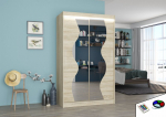 Spinta ADRK Furniture su LED ap&scaron;vietimu Oswald 120, smėlio