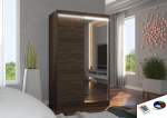 Spinta ADRK Furniture su LED ap&scaron;vietimu Rewena 120, tamsiai ruda