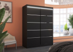 Spinta ADRK Furniture su LED ap&scaron;vietimu Luft 150, juoda