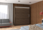 Spinta ADRK Furniture su LED ap&scaron;vietimu Lincoln 180, tamsiai ruda