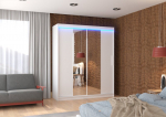 Spinta ADRK Furniture su LED ap&scaron;vietimu Dallas 180, balta
