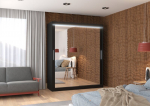 Spinta ADRK Furniture su LED ap&scaron;vietimu Ettore 180, juoda