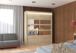 Spinta ADRK Furniture su LED ap&scaron;vietimu Toledo 180, smėlio