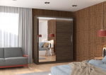 Spinta ADRK Furniture su LED ap&scaron;vietimu Tom 180, tamsiai ruda