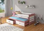 Vaiki&scaron;ka lova ADRK Furniture Tiarro su &scaron;onine apsauga, 80x180 cm, balta/rožinė