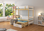 Dviauk&scaron;tė lova Adrk Furniture Etapo, 90x200 cm, balta/ruda