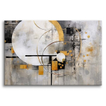 Drobė sieninė tapyba gyvenamajame kambaryje apskritimai betono abstrakcija 80x120cm