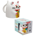 Puodelis Maneki Neko, katės formos