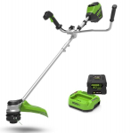 Akumuliatorinis trimeris Greenworks GD60BCBK4, 60 V, su akumuliatoriumi ir krovikliu