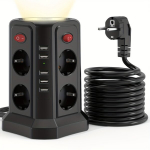 13-in-1 elektros lizdas su USB, XZH2-Dvisluoksnis juodas