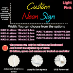 Reguliuojamas LED neoninis ženklas, &Scaron;viesiai rožinė