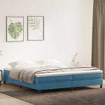 Box spring lova be čiužinio tamsiai mėlyna 200x210 cm aksomas