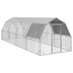 vidaXL vi&scaron;tienos bėgimas su stogu 2,5x8x2,25 m cinkuoto plieno