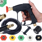 Komplektas Rosfix ProKit 8M &ndash; Pistoletas 300 bar, 5 purk&scaron;tukai, Žarna 8 m, Click-M22 adapteriai