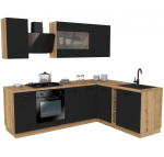 Kampinių virtuvės spintelių komplektas Top E Shop Vario modernus rudas MDF 240x48