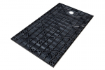 Stačiakampis du&scaron;o padėklas Besco Vexo Marble Black, 100 x 80 cm