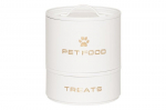 Dvigubas indas gyvūnų maisto ir skanėstų laikymui 4Living Paw, 5,5+2,5 l, baltos/aukso spalvos