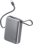 Atsarginis maitinimo &scaron;altinis ("Power Bank") 4smarts Pocket Dual Cord 20000 Mah 22.5w, pilkas, su Usb-c laidu