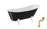Vonia Besco Olaya Glam 160, Graphite+White, su sifonu Klik-klak Gold