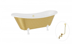 Vonia Besco Amelia Glam 190, Gold+White, su sifonu su persipylimu Klik-klak Gold