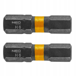 Neo Tools smūginiai Hex 6 x 25 mm antgaliai, 2 vnt.