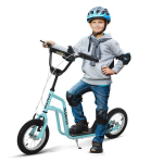 Vaikų paspirtukas Reguliuojamas vairas Paspartukas Miesto paspirtukas Vaikų paspirtukas Kickboard su pneumatinėmis padangomis 12 colių nuo 5 metų Mėlynas 120 x 58 x 75-80 cm