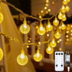LED kristalinių rutuliukų girlianda 33 ft su pultu